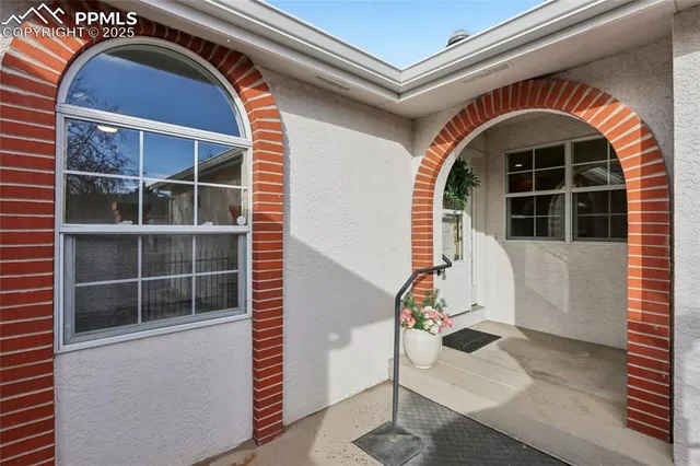 a view of front door and porch
