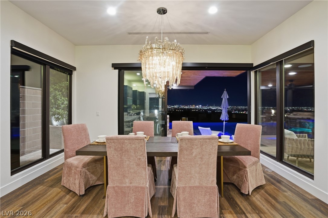 2224 Ledge Rock Lane Henderson, NV 89052 - Photo 11 of 66 Dining area with strip and valley views.