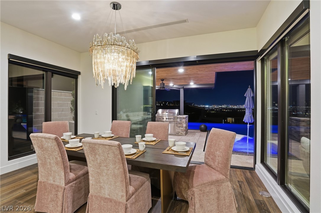 2224 Ledge Rock Lane Henderson, NV 89052 - Photo 12 of 66 Dining area with strip and valley views.