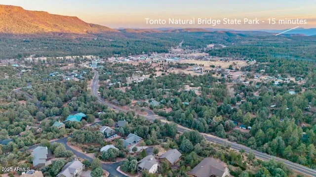 a view of a city with mountain