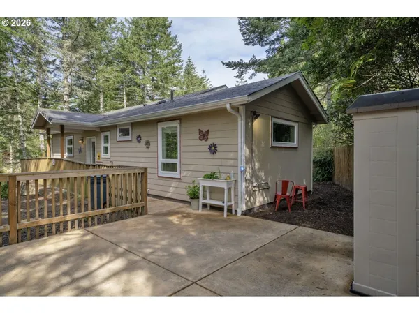 a view of a house with a patio