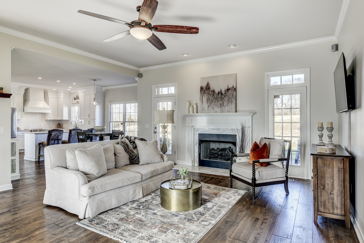 Great room with fireplace