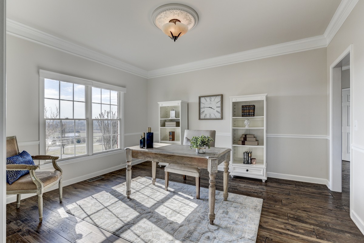 Office in the front of the home overlooking the Tennessee hills