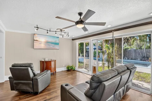 a view of an outdoor sitting space