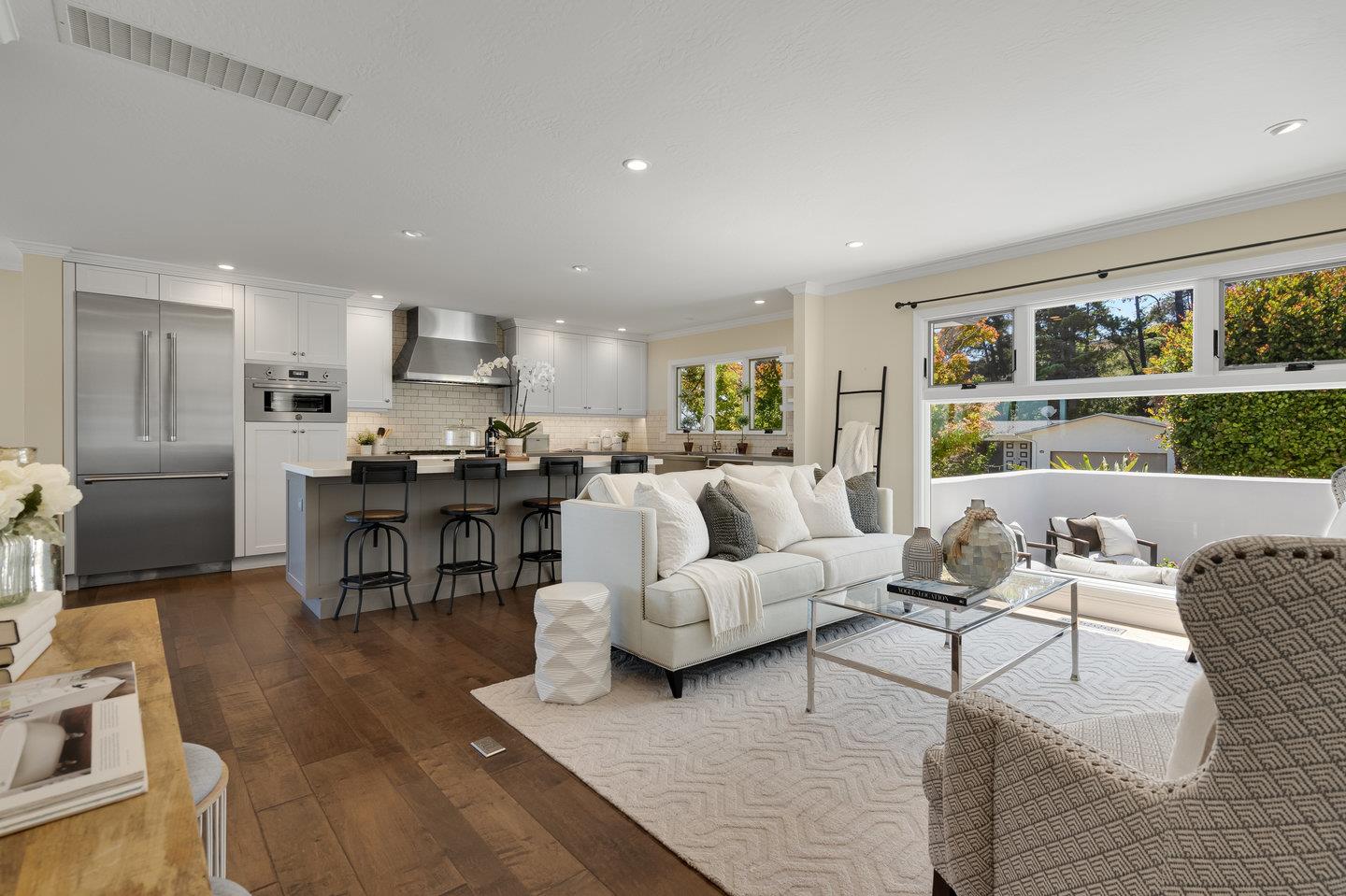 1270 Roble Road Millbrae, CA 94030 - Photo 16 of 35 a living room with furniture and a kitchen area