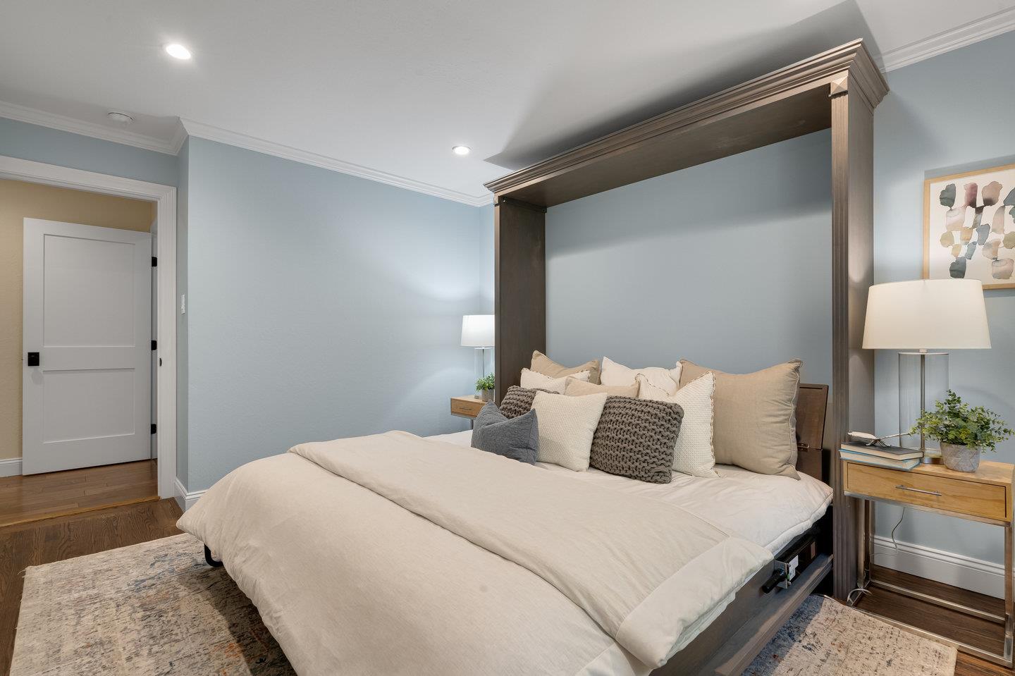 1270 Roble Road Millbrae, CA 94030 - Photo 23 of 35 a bedroom with a bed and a lamp