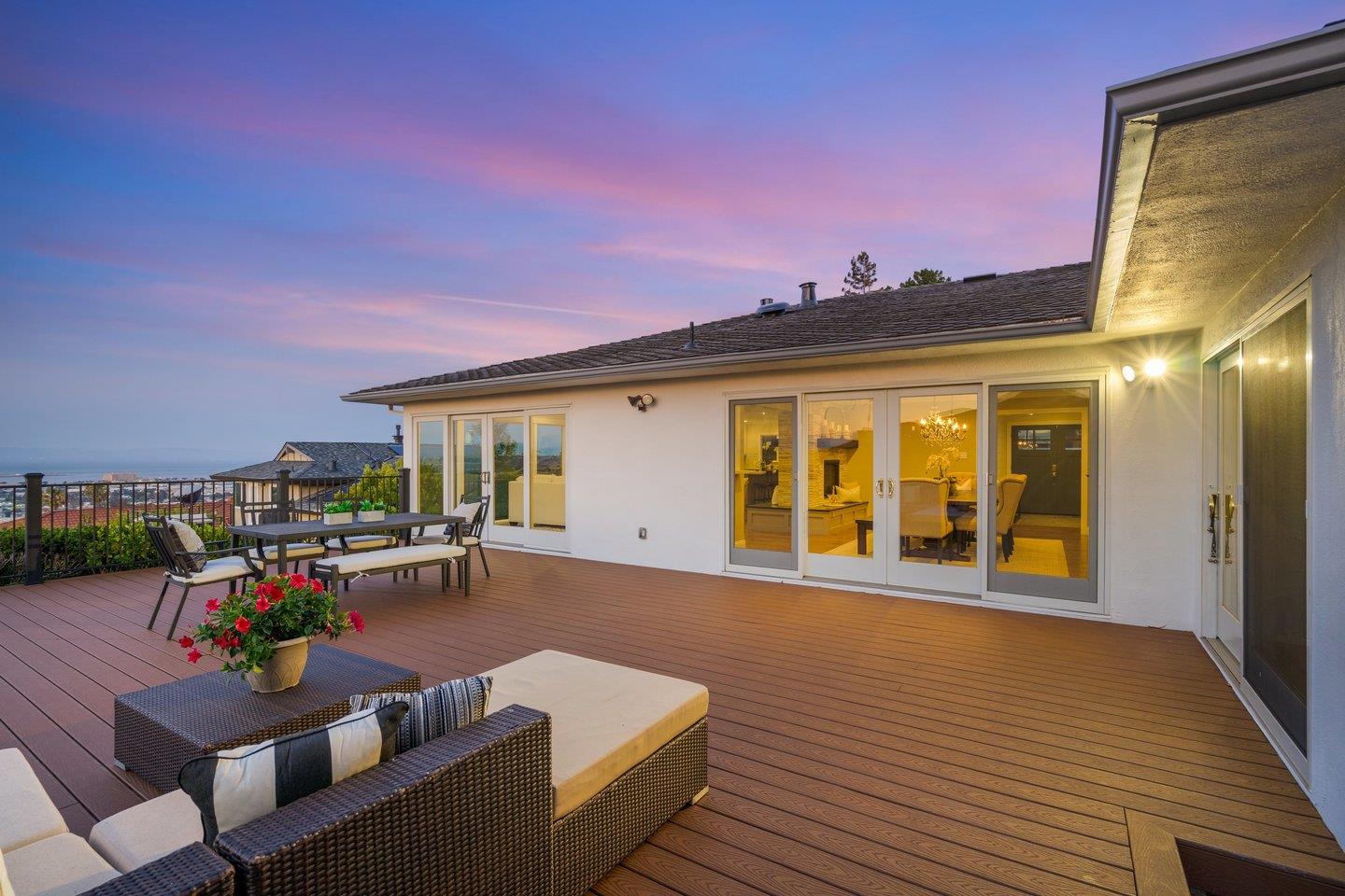 1270 Roble Road Millbrae, CA 94030 - Photo 33 of 35 a view of a patio with couches chairs and potted plants