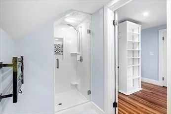 a bathroom with a shower