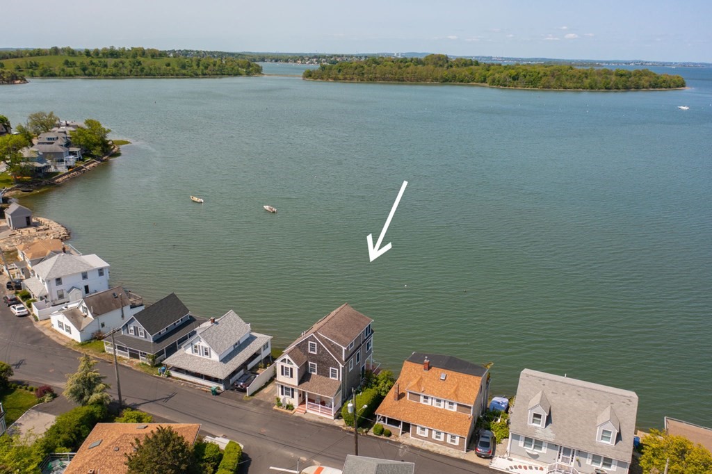 87 Bay Street Hull, MA 02045 - Photo 25 of 25 an aerial view of a house with a lake view