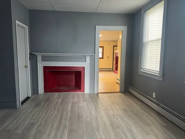 an empty room with windows