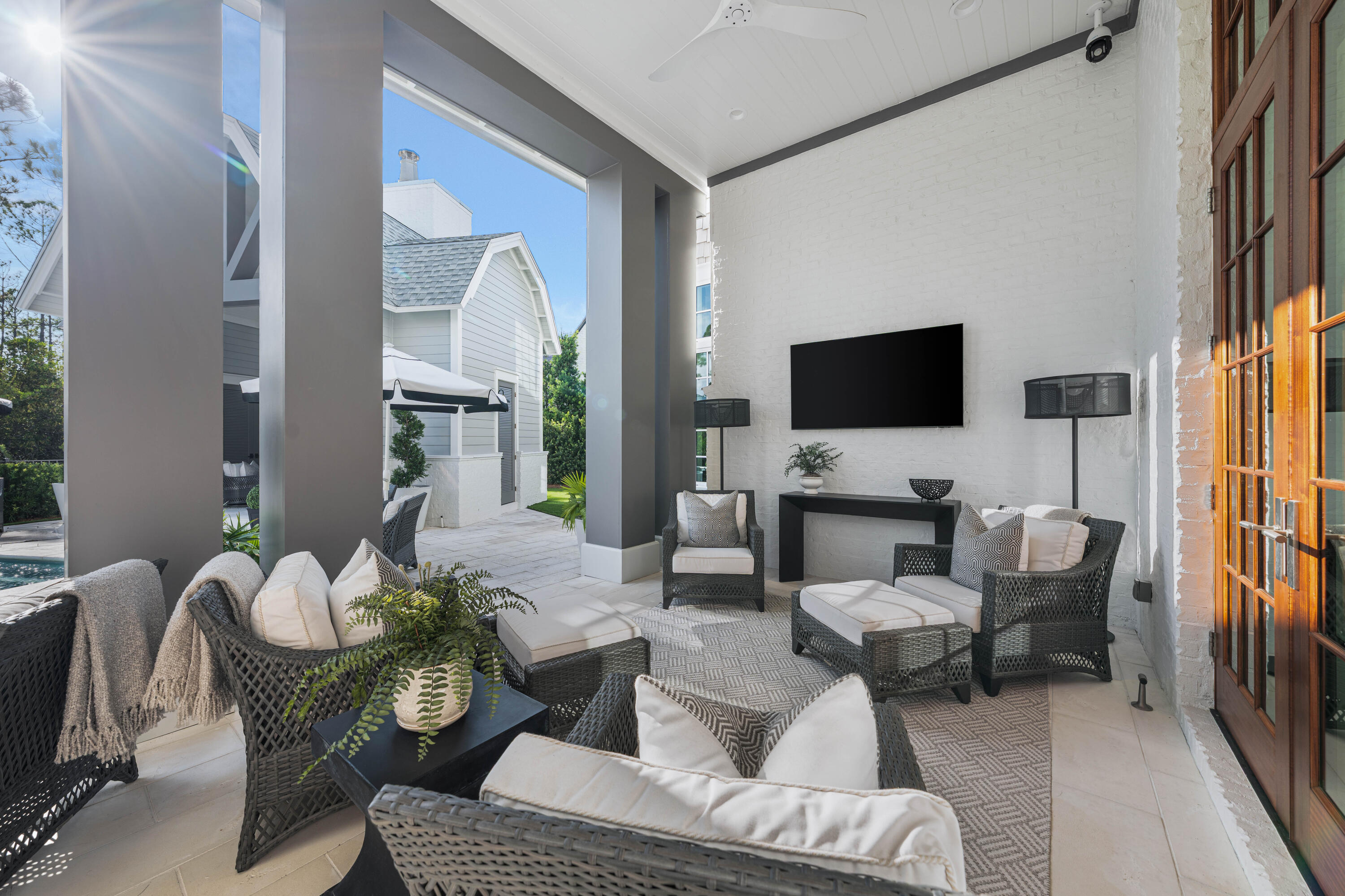 125 Golfridge Dr Inlet Beach Inlet Beach, FL 32461 - Photo 93 of 110 a living room with furniture or couch and a flat screen tv