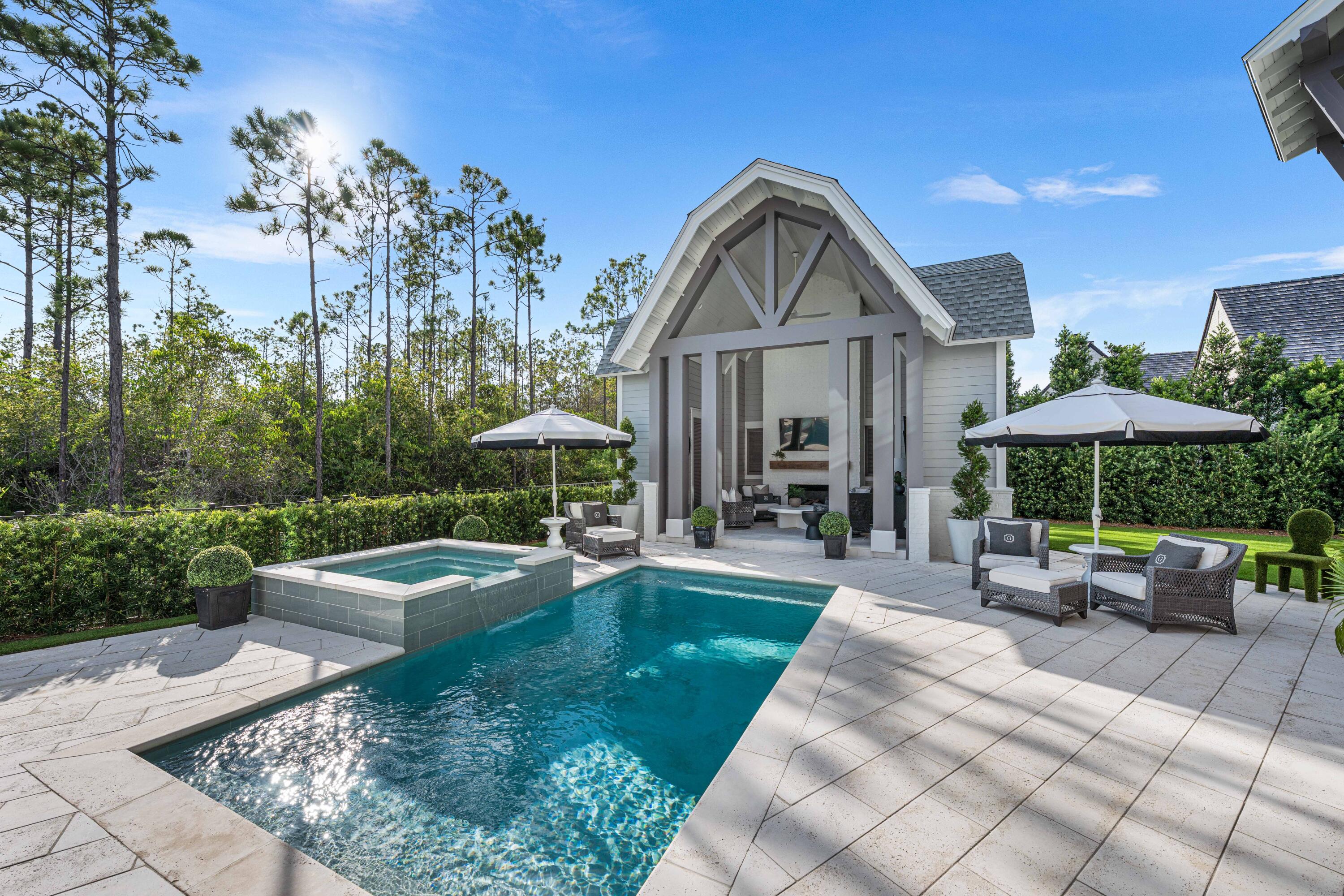 125 Golfridge Dr Inlet Beach Inlet Beach, FL 32461 - Photo 94 of 110 a view of a house with backyard sitting area and garden