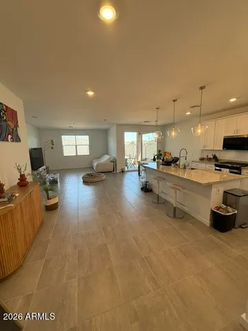 a living room with furniture