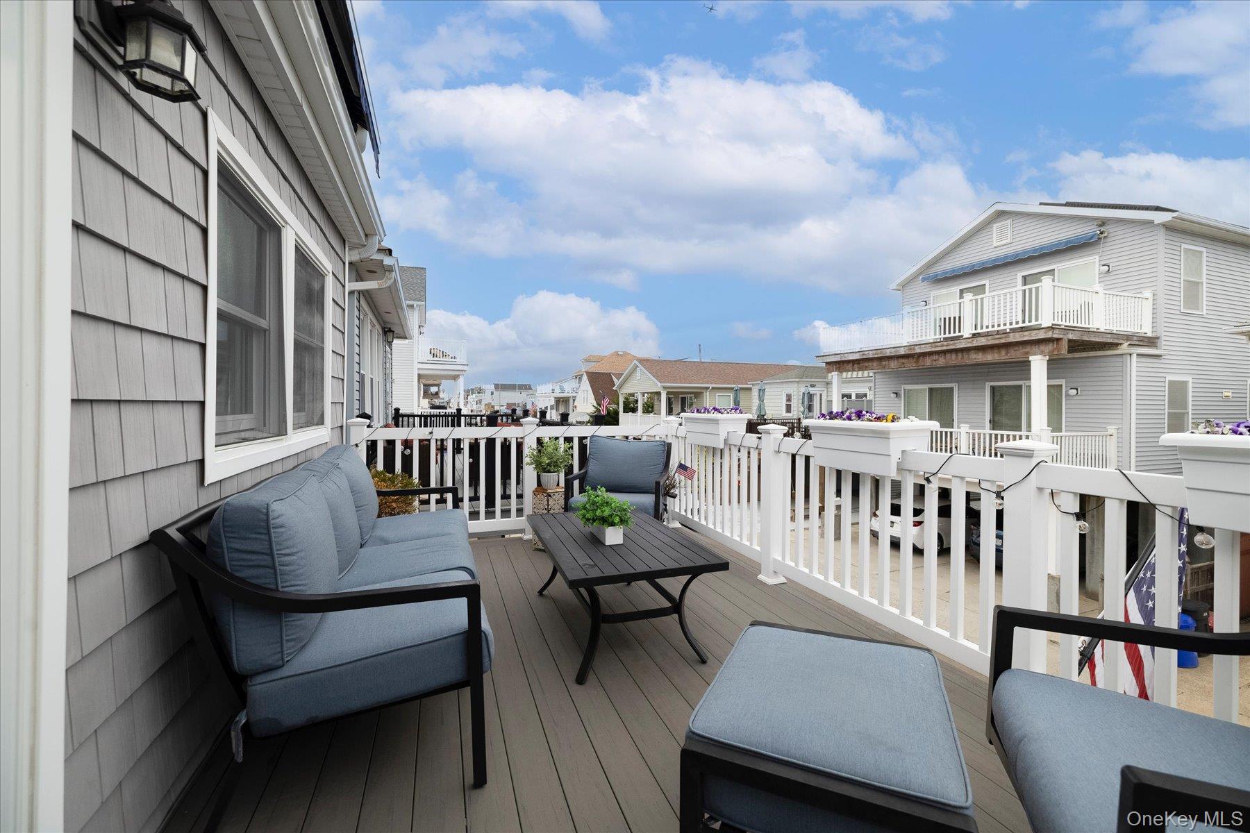 35 Nebraska Street Long Beach, NY 11561 - Photo 18 of 24 Alternate View of Spacious Front Deck with Awning