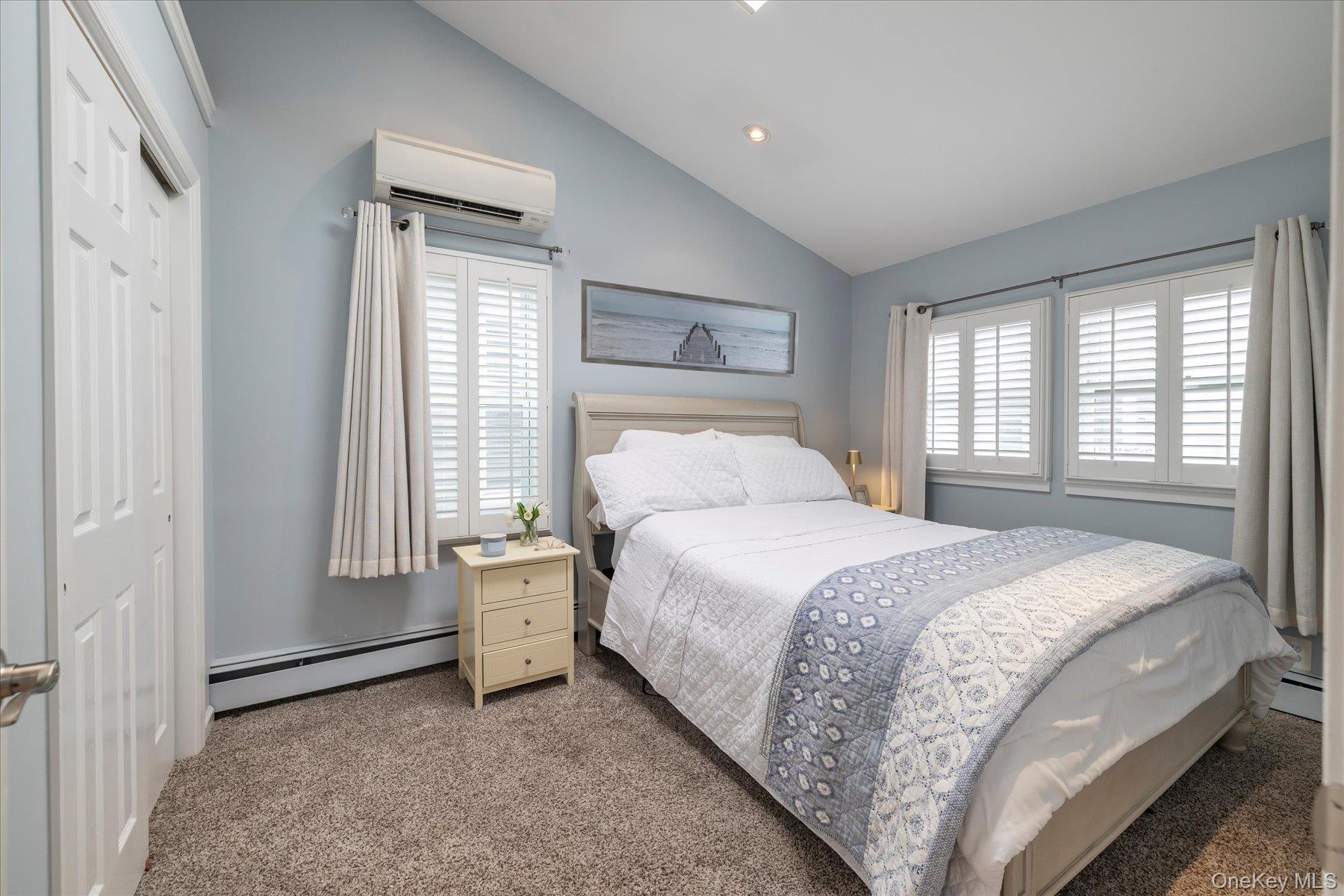 35 Nebraska Street Long Beach, NY 11561 - Photo 9 of 24 Primary Bedroom with Vaulted Ceiling, Skylight and Wall of Closets