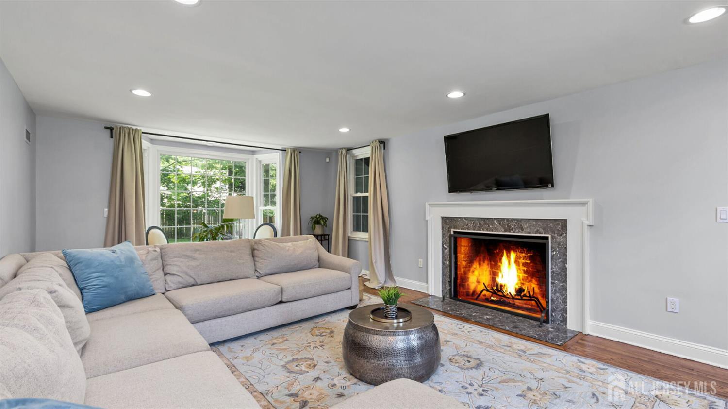 1085 Kenyon Avenue Plainfield, NJ 07060 - Photo 5 of 50 a living room with furniture a flat screen tv and a fireplace