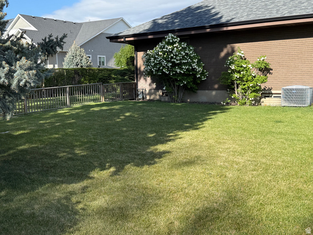 362 East 9150th Street South Sandy, UT 84070 - Photo 39 of 41 Expansive rear yard featuring green lawn, mature landscaping, and a wood picket fence