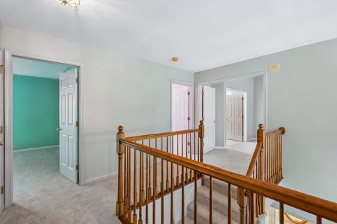 a bathroom with a shower and a toilet