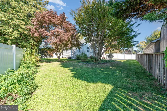 a view of backyard with garden and trees
