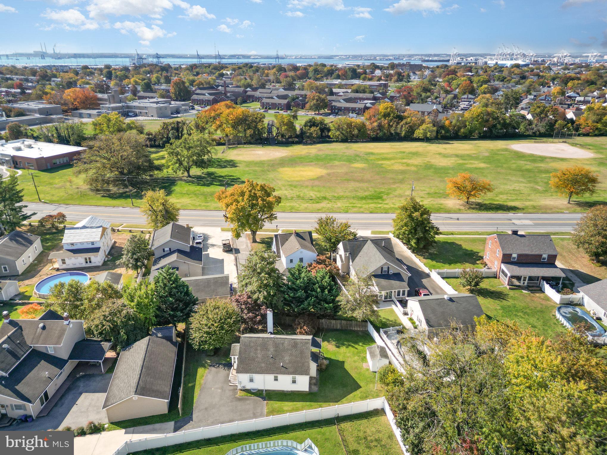 1940 Robinwood Road Baltimore, MD 21222 - Photo 29 of 36 an aerial view of residential houses with outdoor space and ocean view