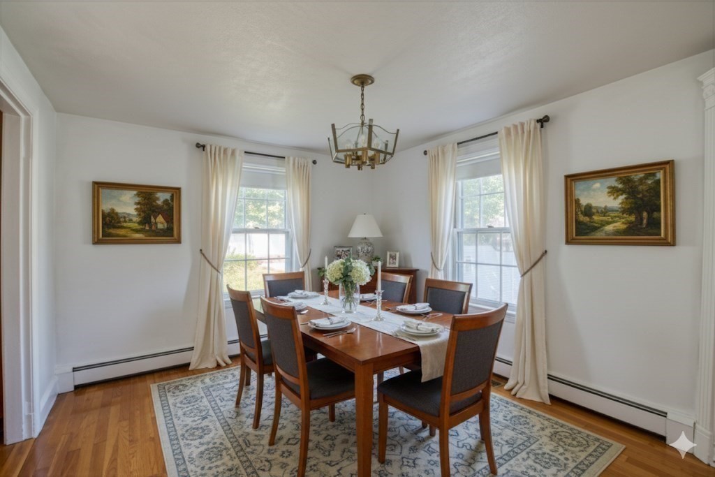 137 Pond Street Sharon, MA 02067 - Photo 7 of 23 a view of a dining room with furniture window and wooden floor