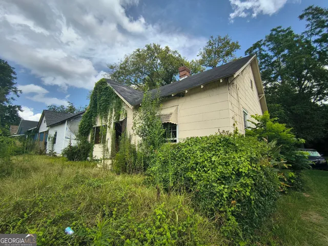 a view of a yard with plants