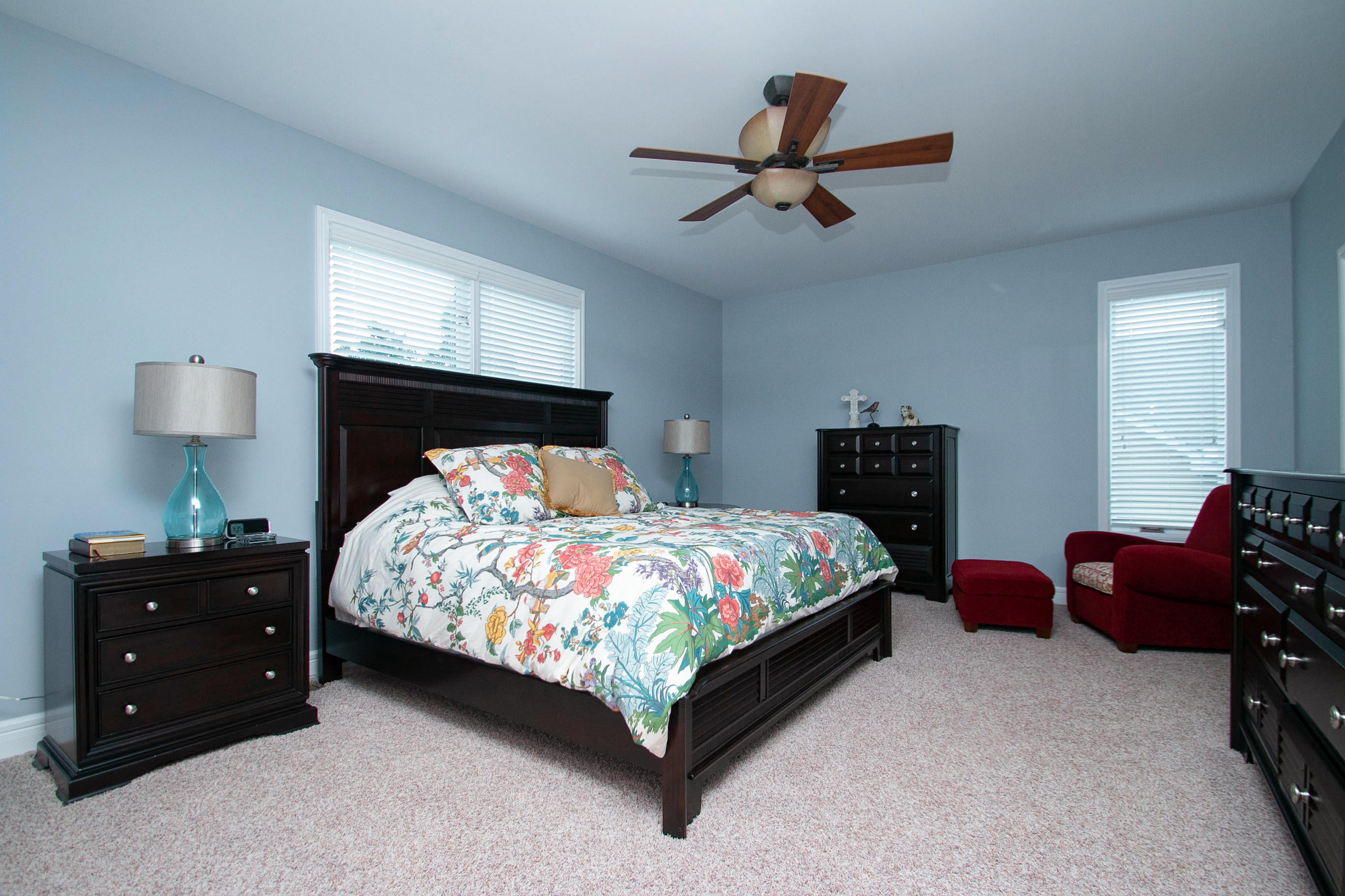 41 Fantasy Point Circle Union Hall, VA 24176 - Photo 22 of 67 a bedroom with a bed and a chandelier