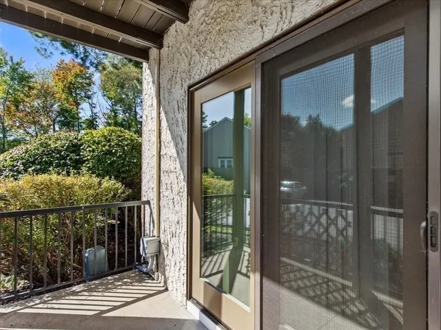 a view of a glass door