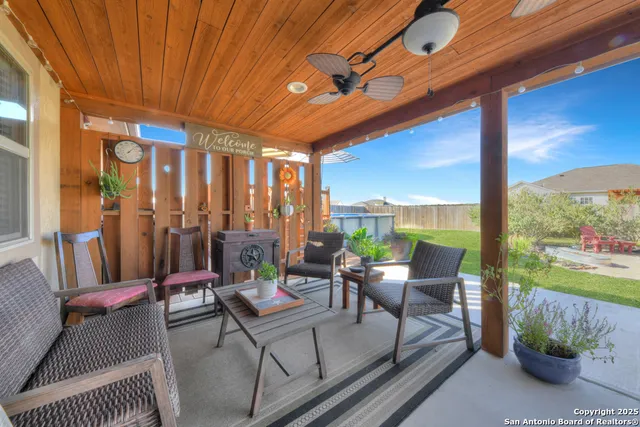 a outdoor space with furniture