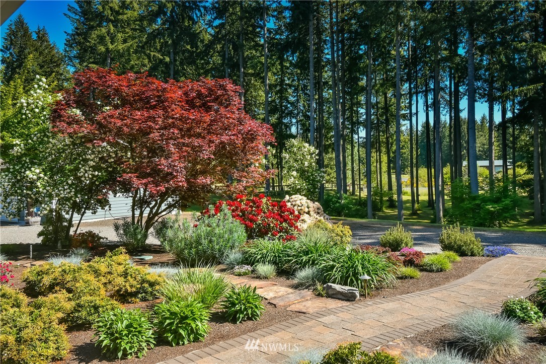 5124 133rd Avenue Southwest Rochester, WA 98579 - Photo 10 of 36 a garden with flowers and trees