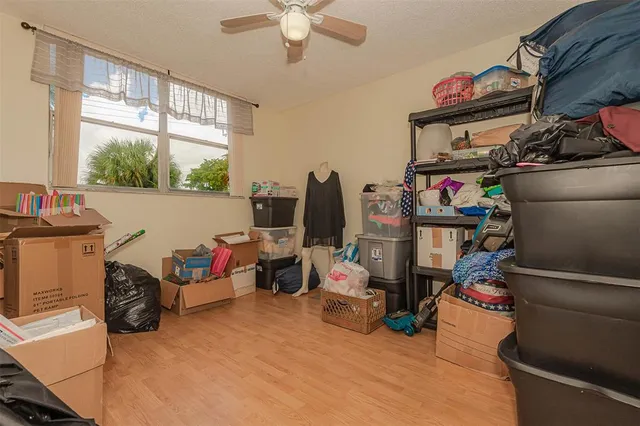 a room with a workspace