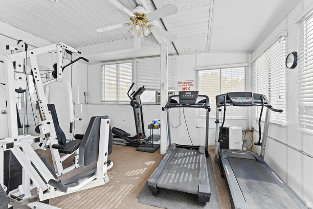 2990 East Riverside Drive, Unit 166 St. George, UT 84790 - Photo 19 of 22 Exercise area with ceiling fan