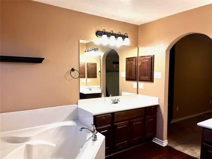 a bathroom with a sink and a bathtub