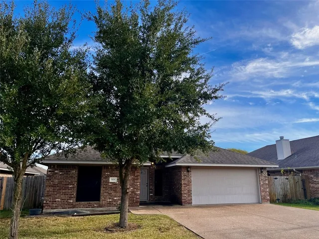 front view of a house with a tree