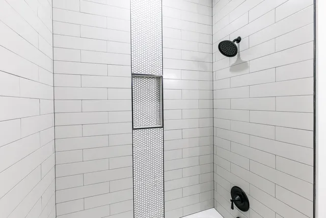 a bathroom with a shower