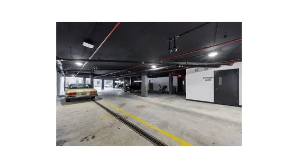 a black and white photo of a room