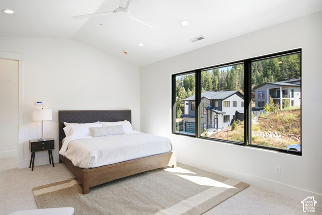4092 Discovery Way Park City, UT 84098 - Photo 28 of 66 Vaulted ceiling with recessed lighting and ceiling fan