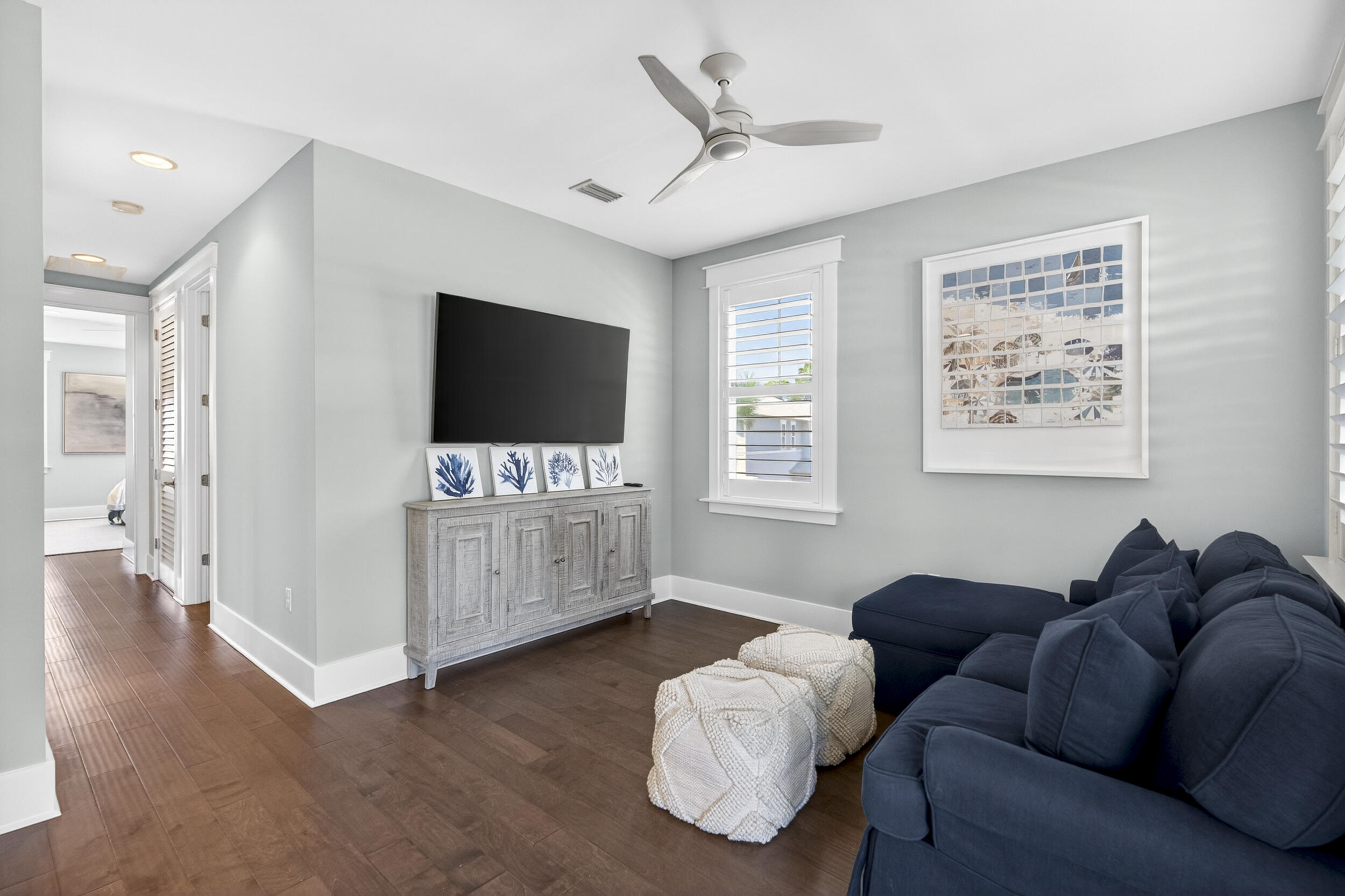 117 Prairie Pass Santa Rosa Beach, FL 32459 - Photo 26 of 56 a living room with furniture and a flat screen tv