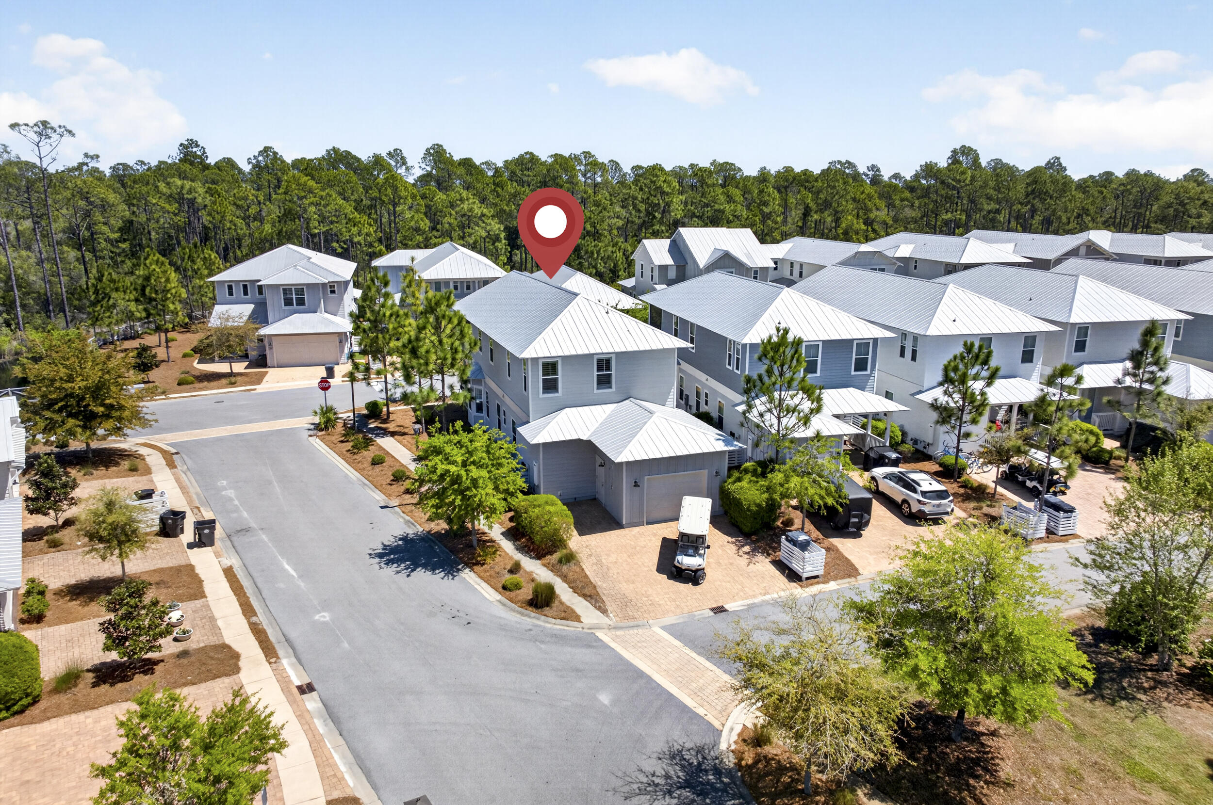 117 Prairie Pass Santa Rosa Beach, FL 32459 - Photo 43 of 56 a aerial view of a house with garden space and street view