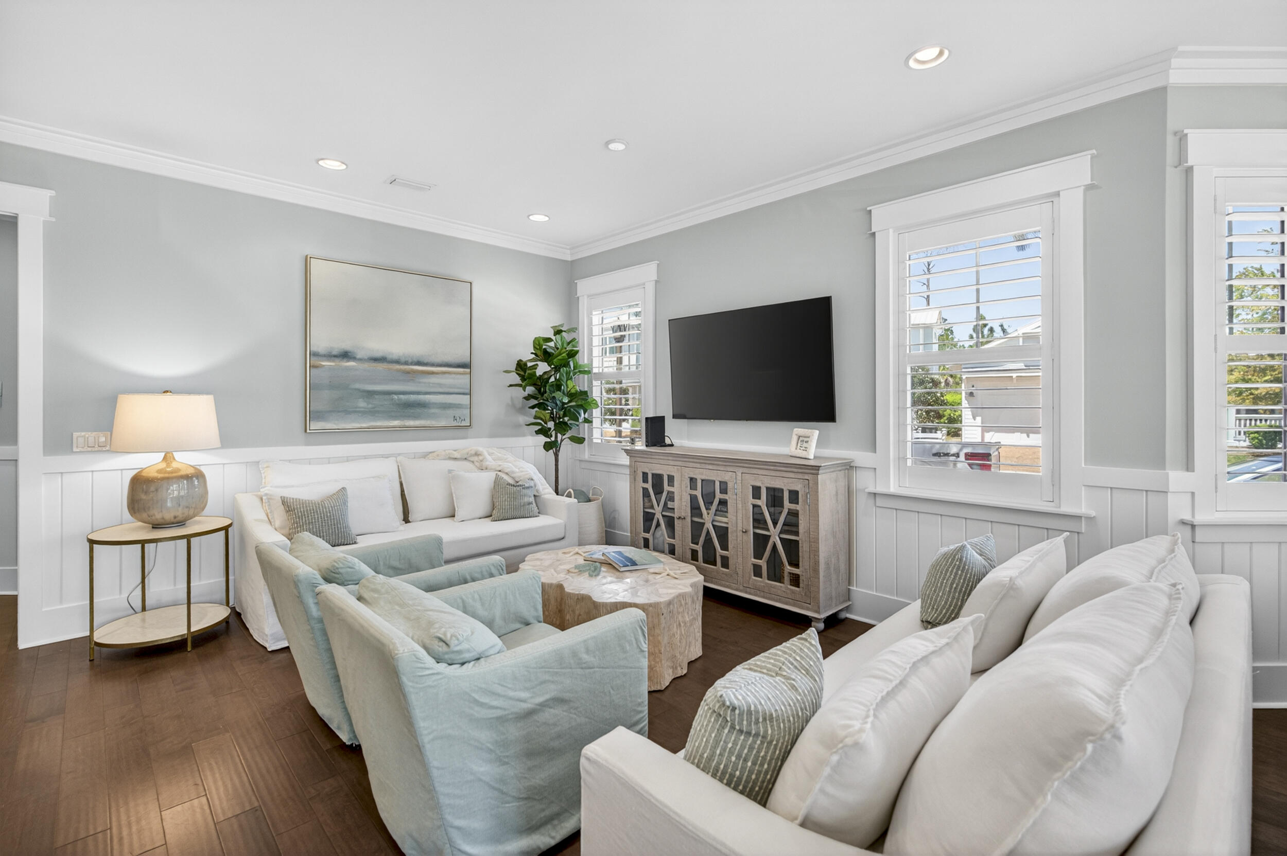 117 Prairie Pass Santa Rosa Beach, FL 32459 - Photo 9 of 56 a living room with furniture and a flat screen tv