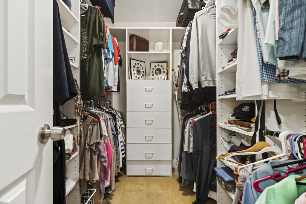 1462 Pegaso Street Encinitas, CA 92024 - Photo 18 of 36 a view of walk in closet with clothes