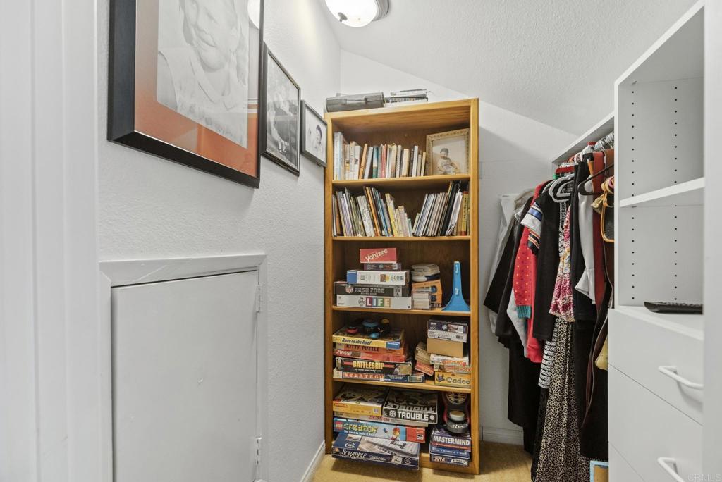 1462 Pegaso Street Encinitas, CA 92024 - Photo 23 of 36 a view of walk in closet with clothes and shoes