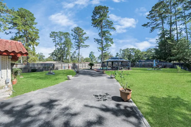 a view of a backyard