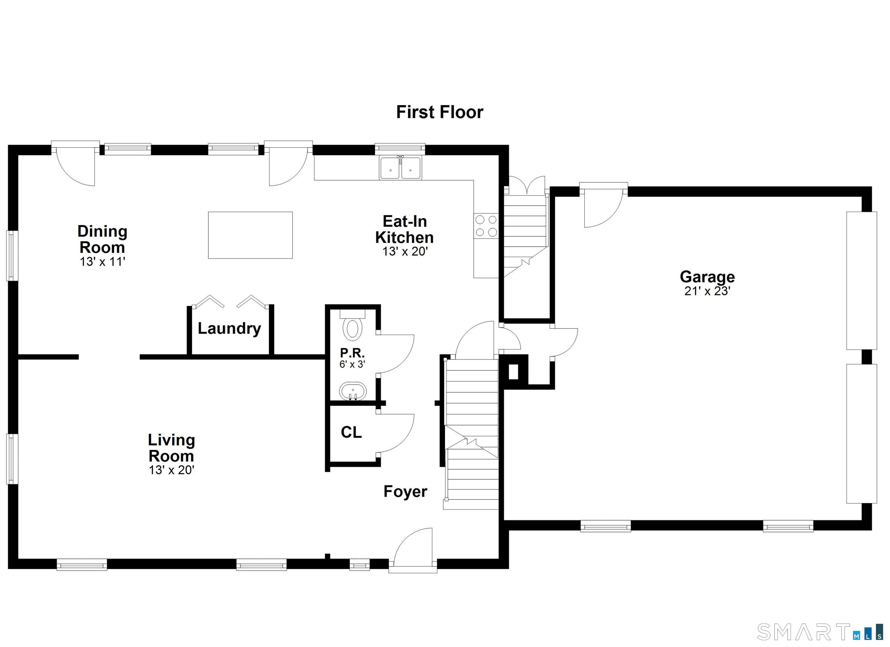 1100 Stillwater Road Stamford, CT 06902 - Photo 37 of 40 Main Level Floor Plan