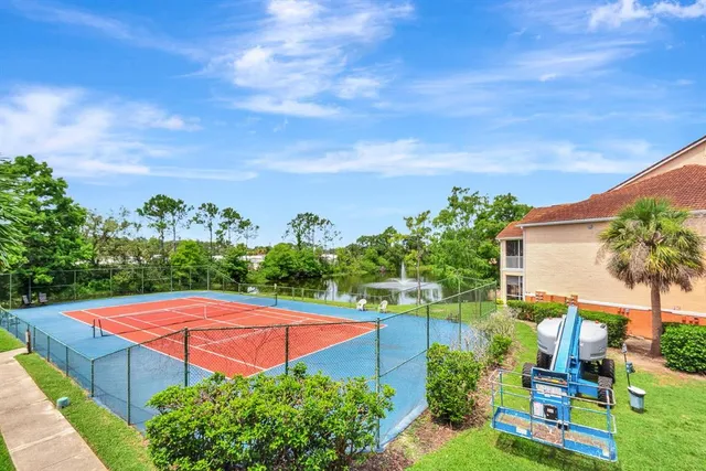 a view of a bench in a patio