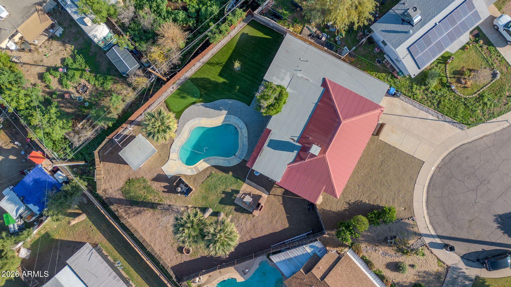 422 West Eva Street Phoenix, AZ 85021 - Photo 49 of 51 an aerial view of a house with a swimming pool