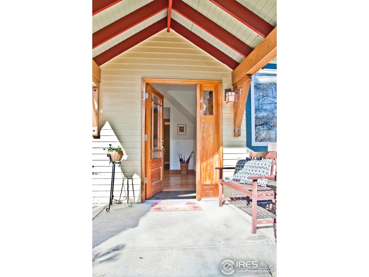 Shaded front porch