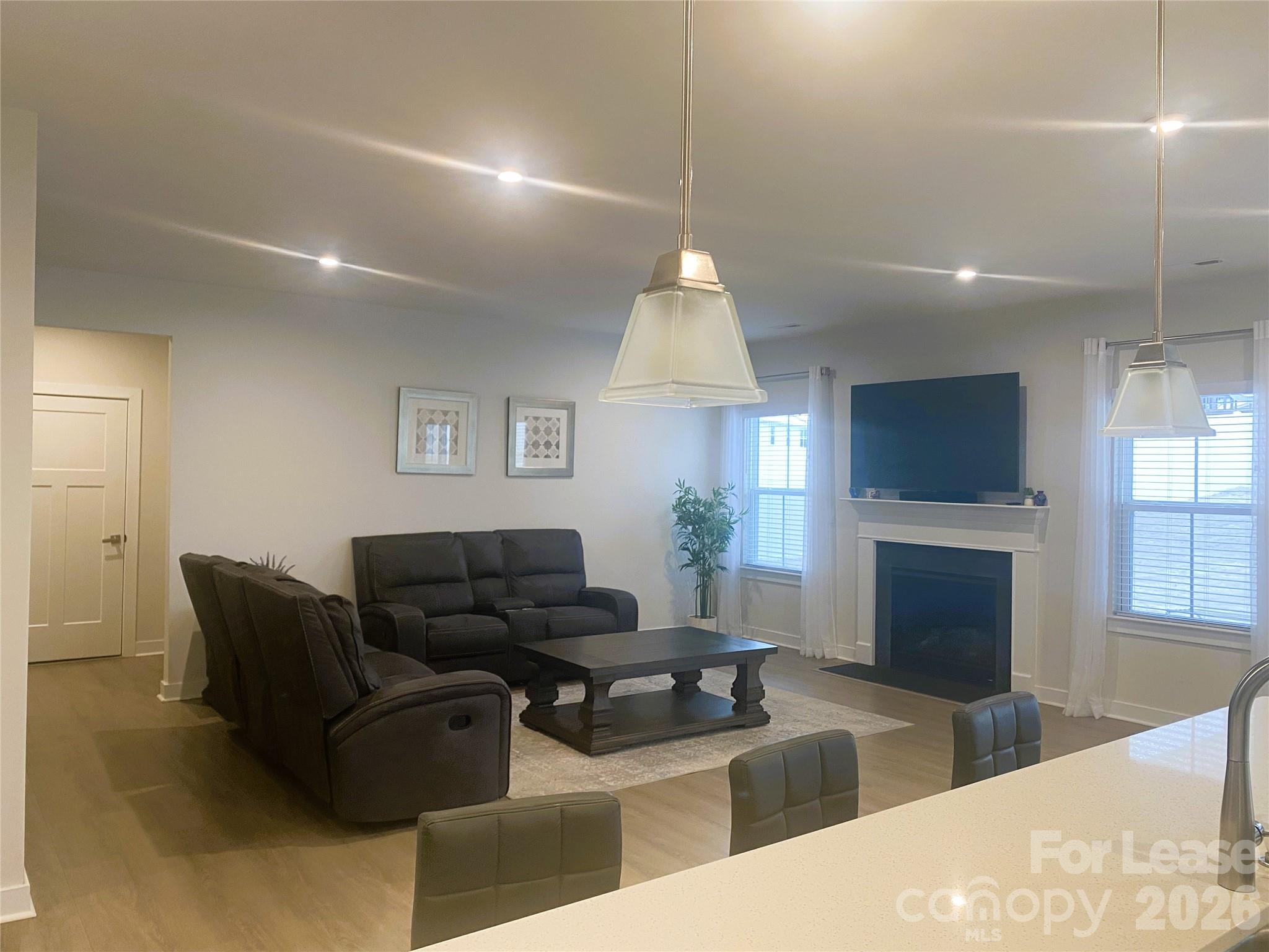 3163 Streamside Drive Davidson, NC 28036 - Photo 5 of 20 a living room with furniture a fireplace and a flat screen tv