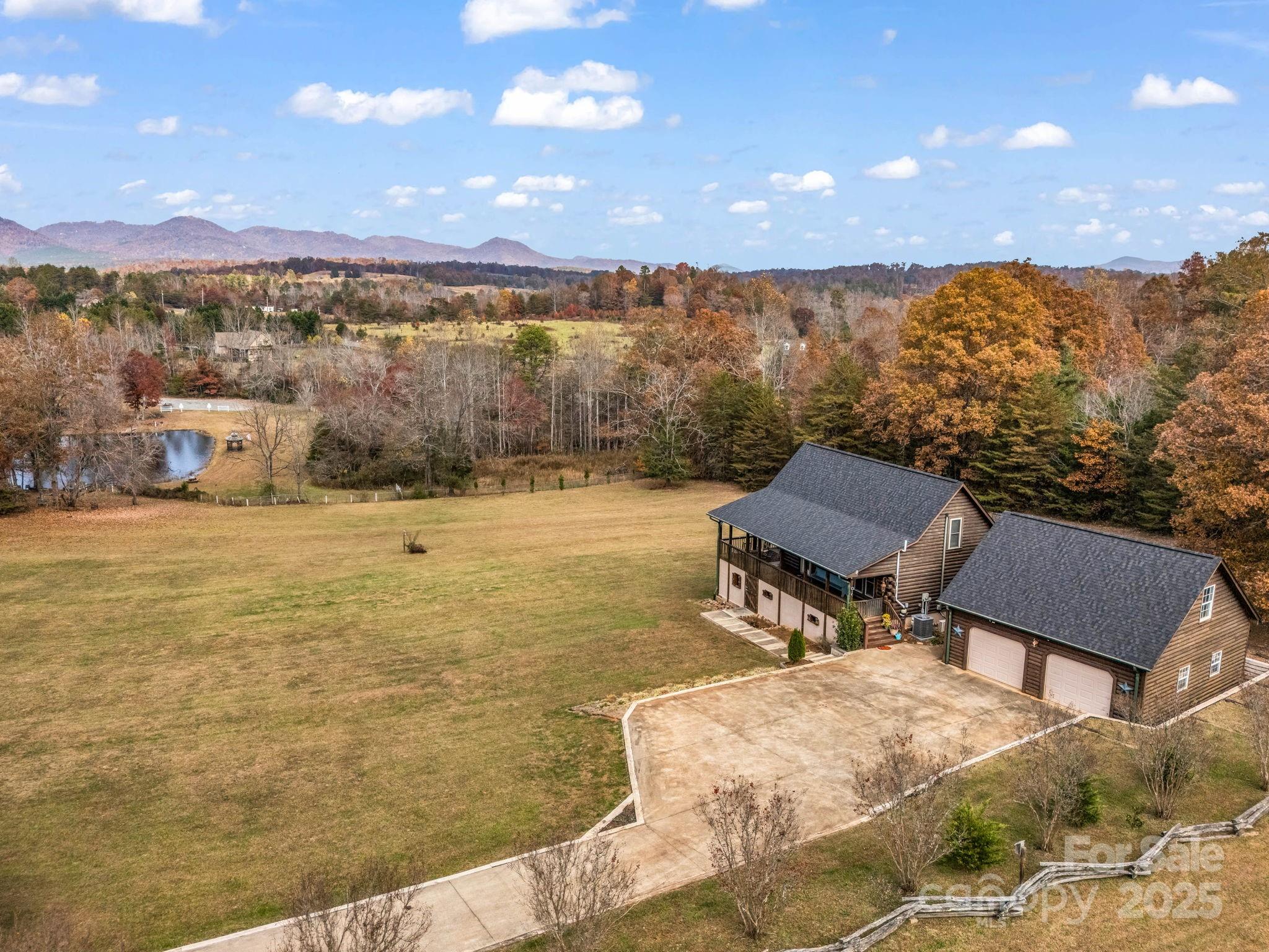 a view of a lake with a mountain