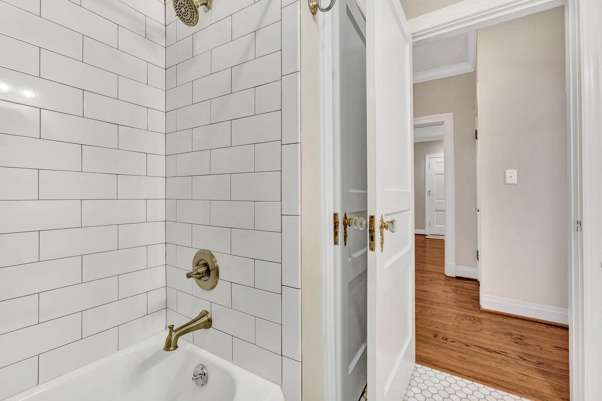 4028 Aberdeen Road Nashville, TN 37205 - Photo 11 of 41 a bathroom with a bathtub and shower